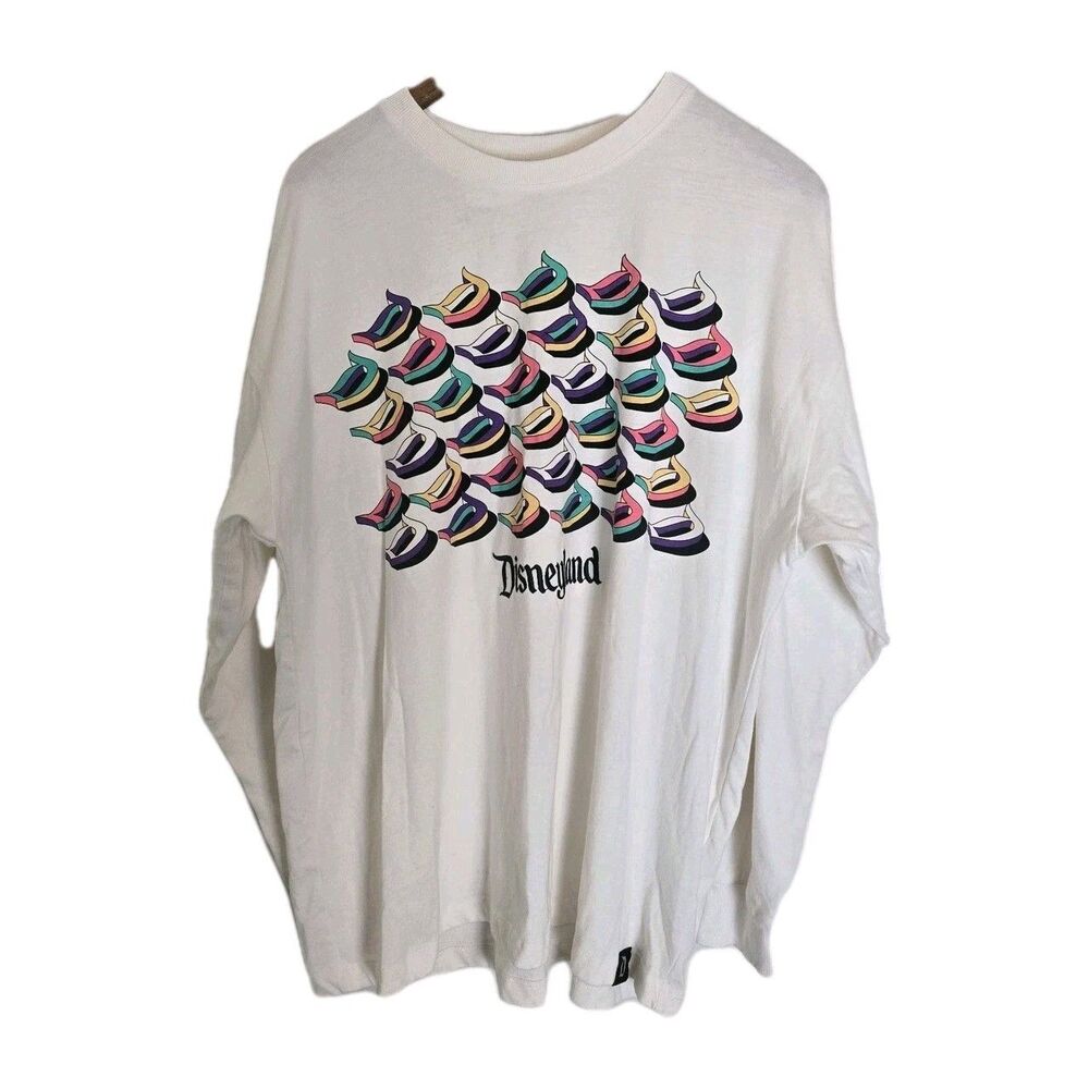 Disney D Initial Long Sleeve Men’s Shirt Size Large Unisex Disneyland Colorful